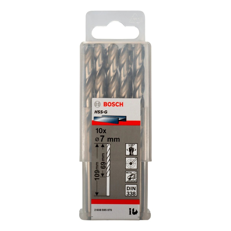 Metal Drill Bit HSS-G | 7x69x109mm - 10pcs
