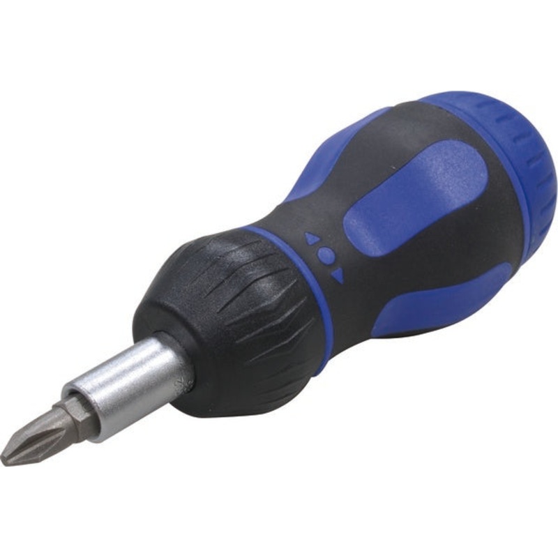 1/4 Stubby Ratchet Screwdriver with 7 Bits | 4193