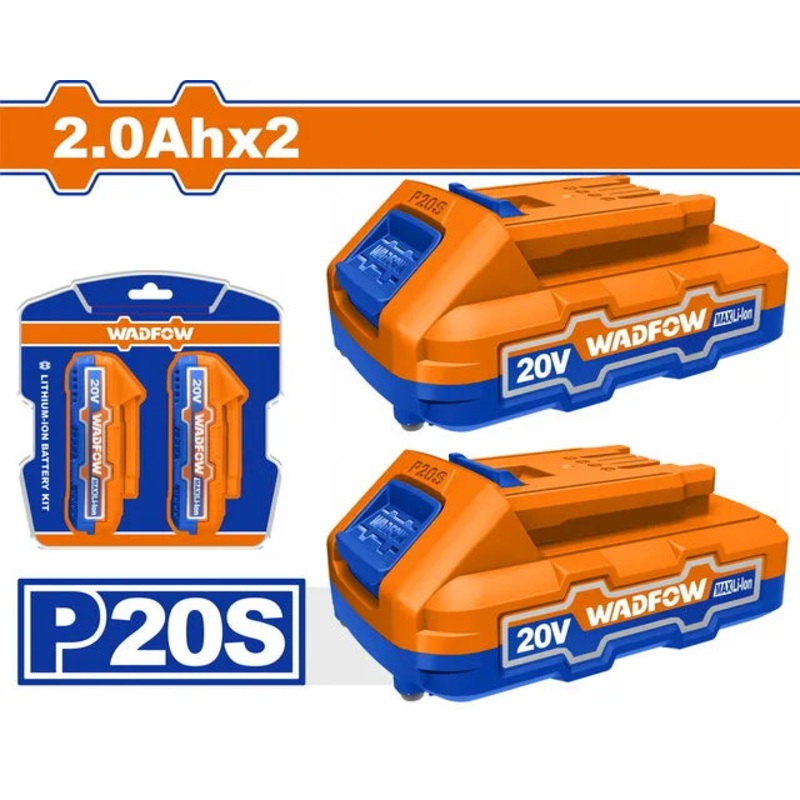 WADFOW 20V 2.0Ah Lithium-Ion Battery Pack Set of 2 | WOS240682
