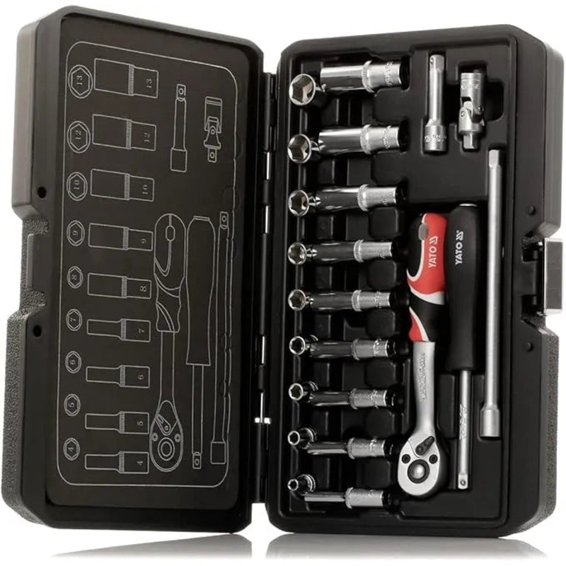 Yato YT-14451 1/4" Socket Set, 23 Pieces