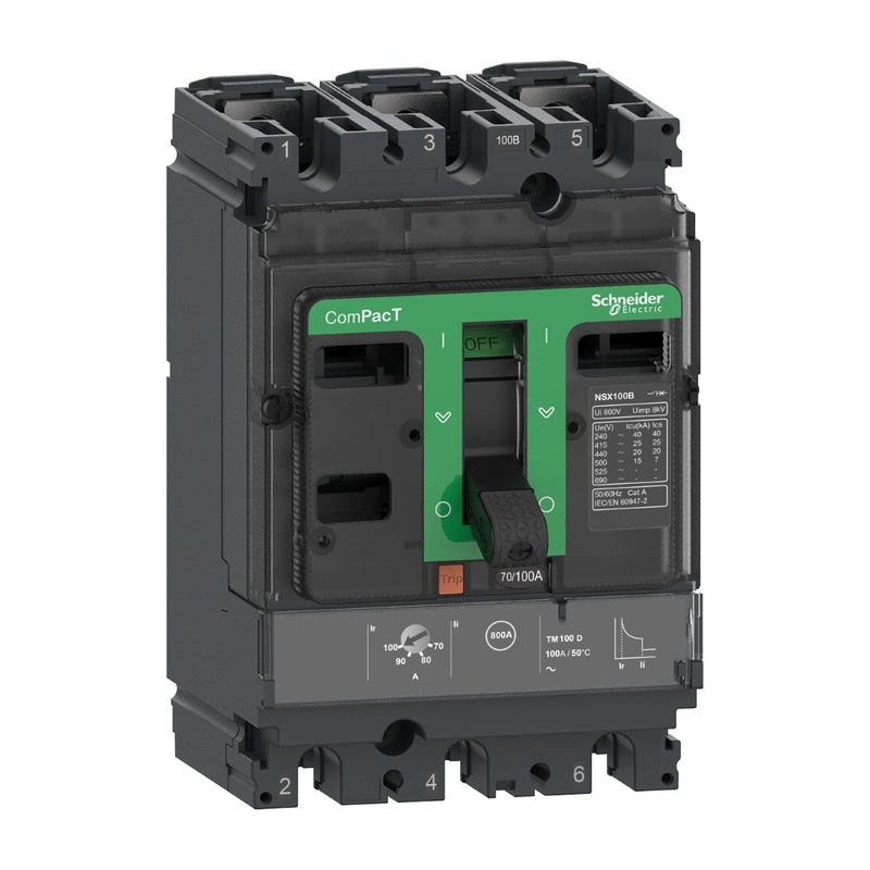 Circuit breaker Compact 80A, 3 poles | C10B3TM080C
