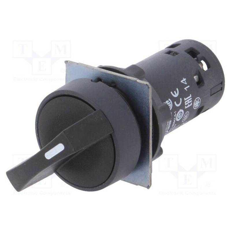 Monolithic selector switch,black, 22mm, 2 positions,1NO+1NC | XB7ND25