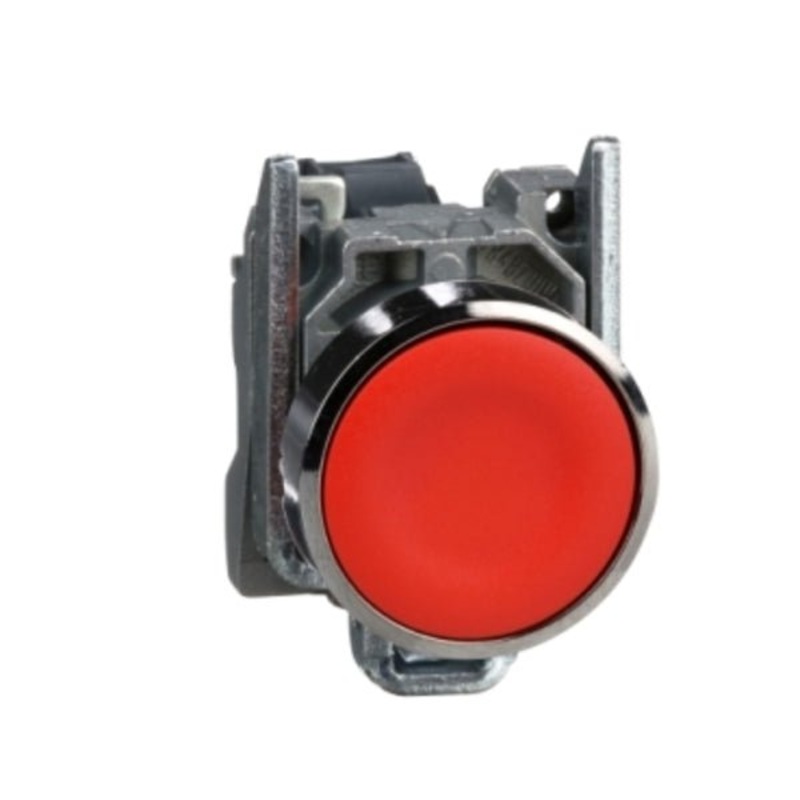 Push button, Harmony XB4, metal, flush, red, 22mm, | XB4BA42