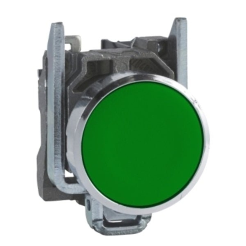 Push button, metal, Harmony XB4, flush, green, 22mm | XB4BA31