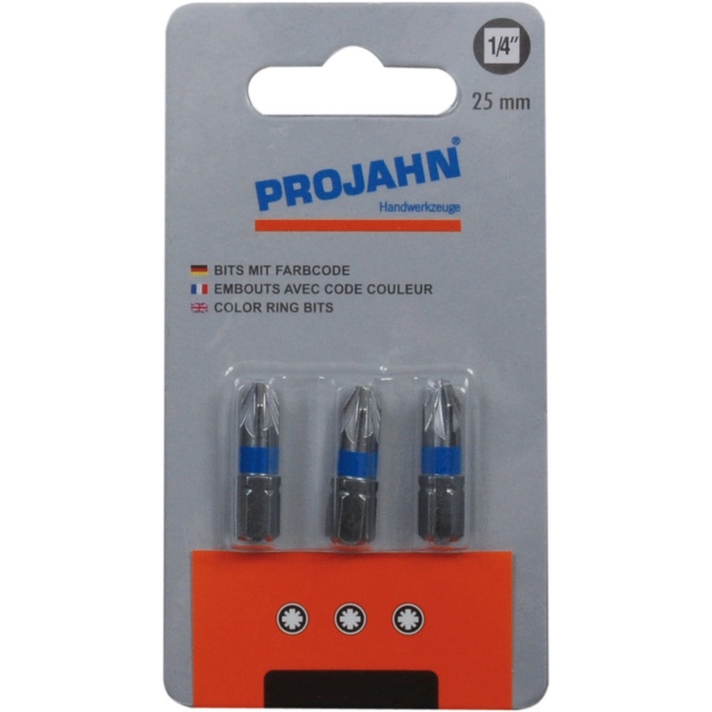 1/4 pozidriv color bit no.2 25 mm 3pcs | 1712-03