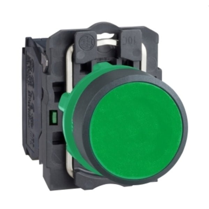 Push button, plastic, flush, green, 22mm, spring return, | XB5AA31