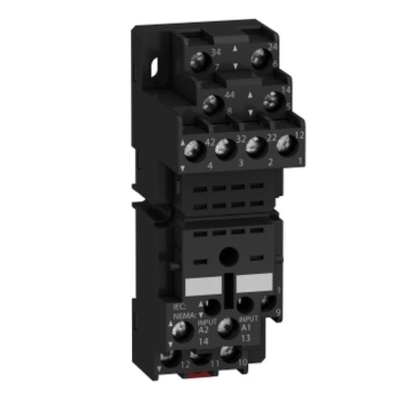Socket, for RXM2/RXM4 screw clamp terminals, mixed contact | RXZE2M114
