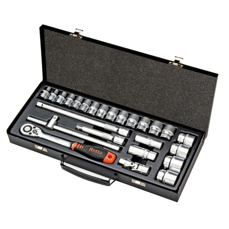 Retta 1/2 Inch Socket Set | 25 Piece 6-Point Kit