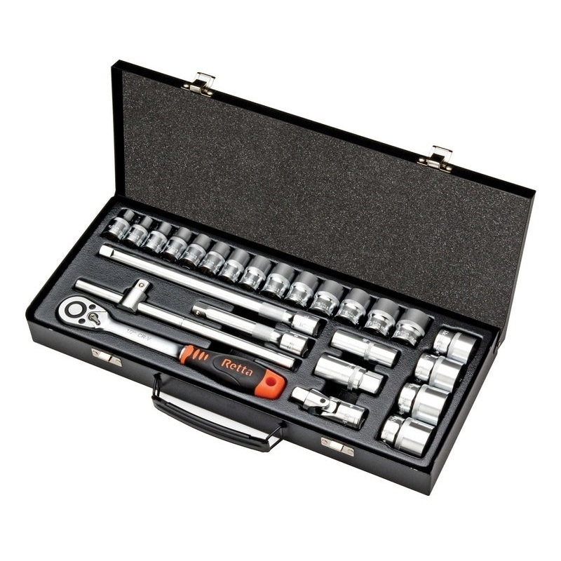 Retta | 1/2 Inch Socket Set 25 Pieces | 12 Corner | RTL2504