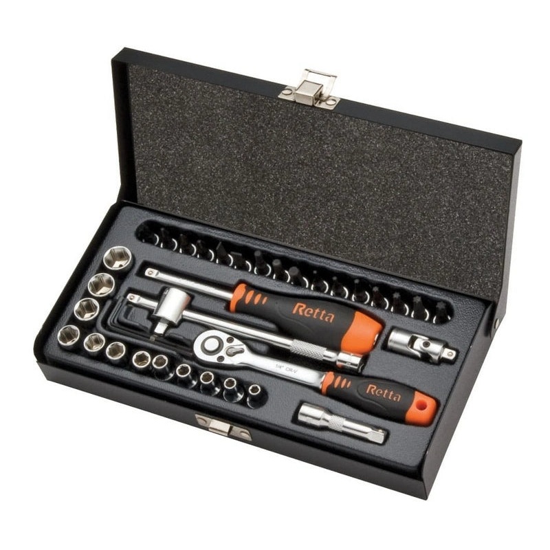 Retta | 1/4 Inch Socket Set 40 Pieces 6-Point | RLT4002