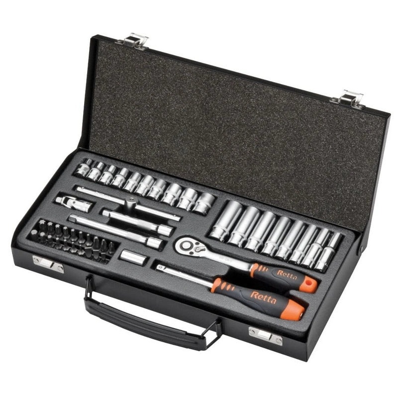 Retta | 1/4 Inch Socket Set 45 Pieces 6-Point | RLT4501
