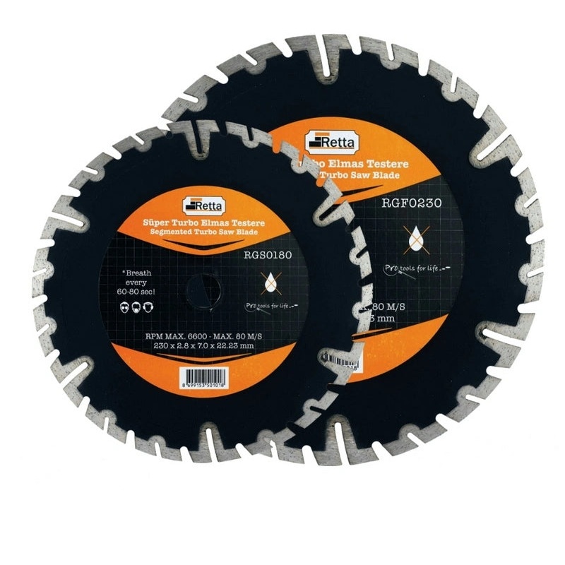 Retta Super Turbo Diamond Saw Blade | Granite Concrete Marble Cutting | RGF0180