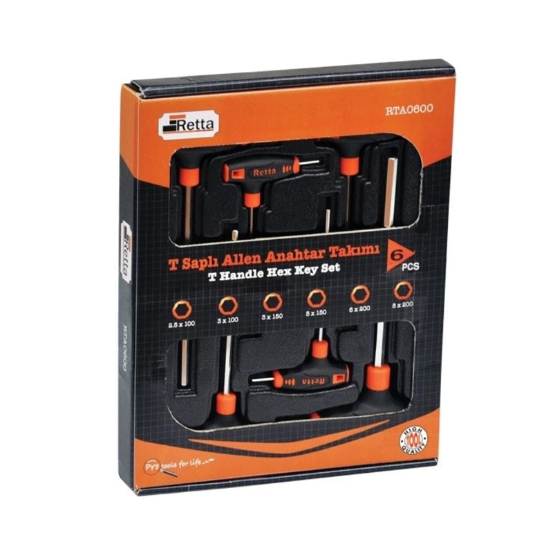 Retta T-Handle Hex Key Set 6 Pieces | RTA0600