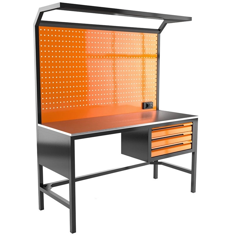 Retta Workbench with Panel and Three Drawers | RTA9101