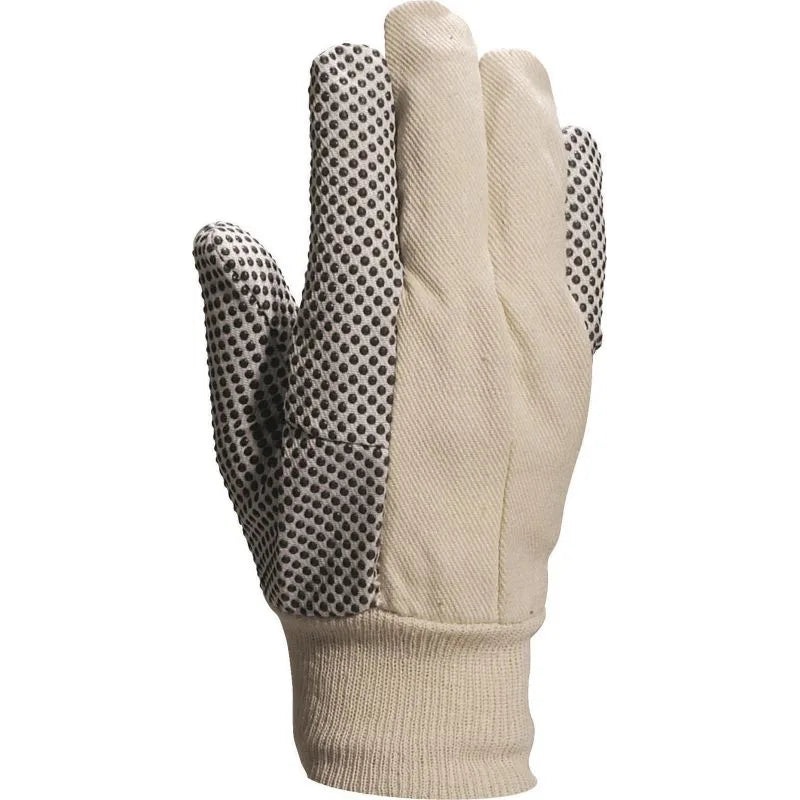 Delta Plus Cotton Gloves with Black Dots, Size 10