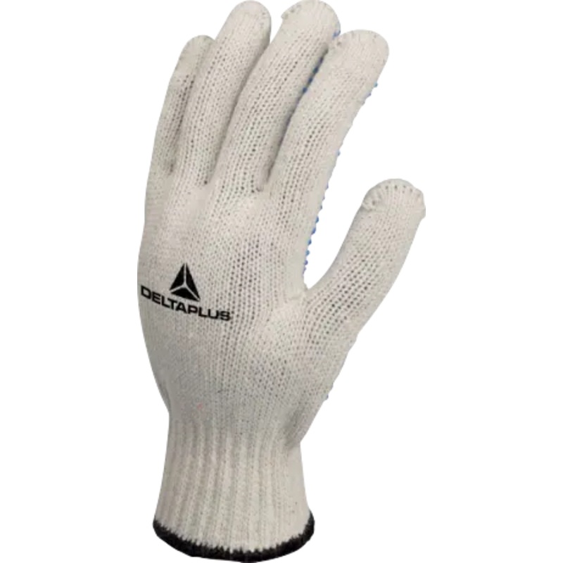 Delta Plus Knitted Cotton Polyester Blend Gloves with PVC Dots