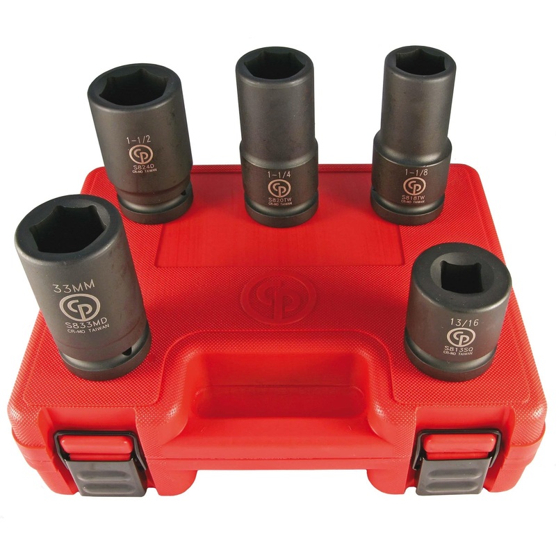 1"DR 5  Piece WHL SERV. IMP SKT SET - 13/16" - 1-1/2" + 33mm - LTD QTY. CP-SS8205WS