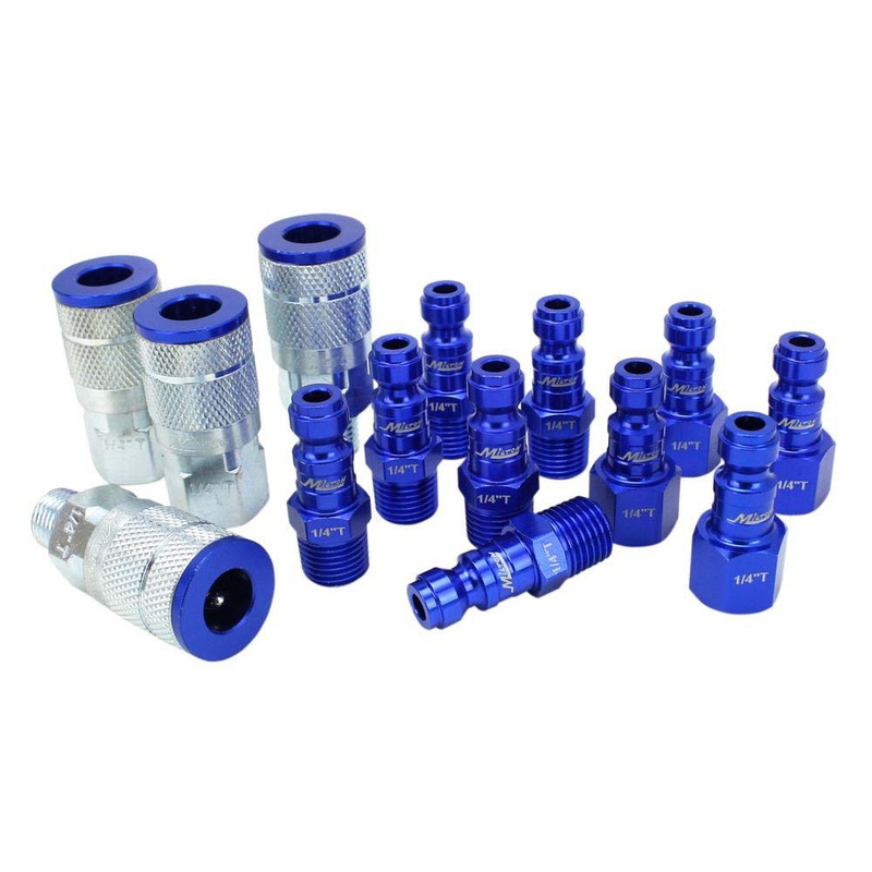 14PC BLUE T-STYLE 1/4" COUPLER & PLUG KIT MIL-S-314TKIT