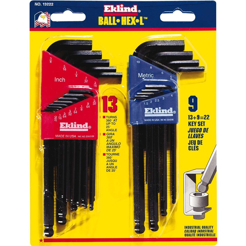 22PC MET. + SAE BALL HEX KEY SET