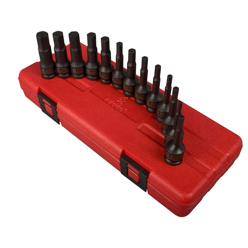 3/8"DR 13PC SAE+MET HEXIMP SKT SET