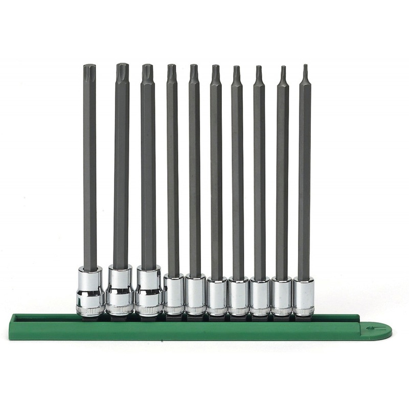 10 PC -6" LONG TORX BITS ON 1/4"+ 3/8" DR GW-80588