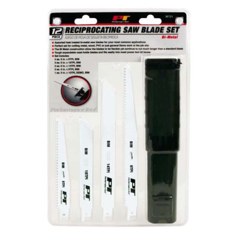 12 PC RECIP SAW BLADE SET PER-W721