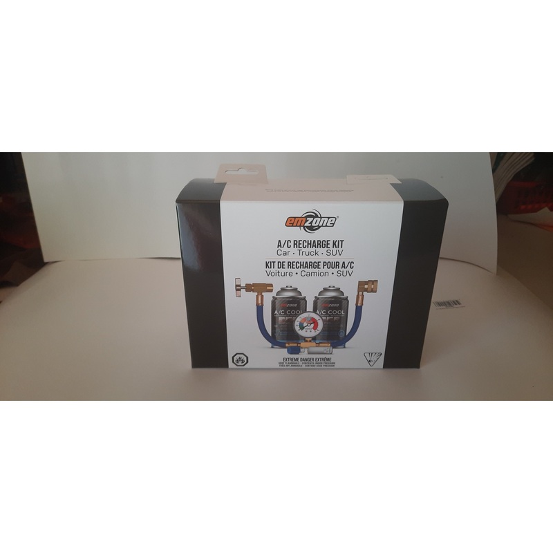 12A A/C RECHARGE KIT -  HOSE WITH GAUGE - 2 cans 45851 EM-45885