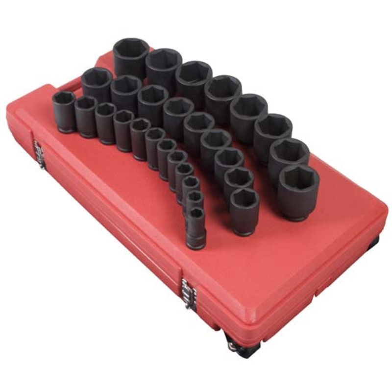 29 PC DEEP SAE IMPACT SOCKET SET , 3/4" DR