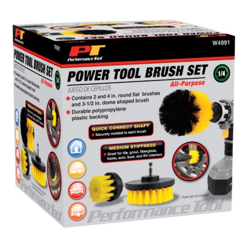 3 Piece Power Tool Brush Set