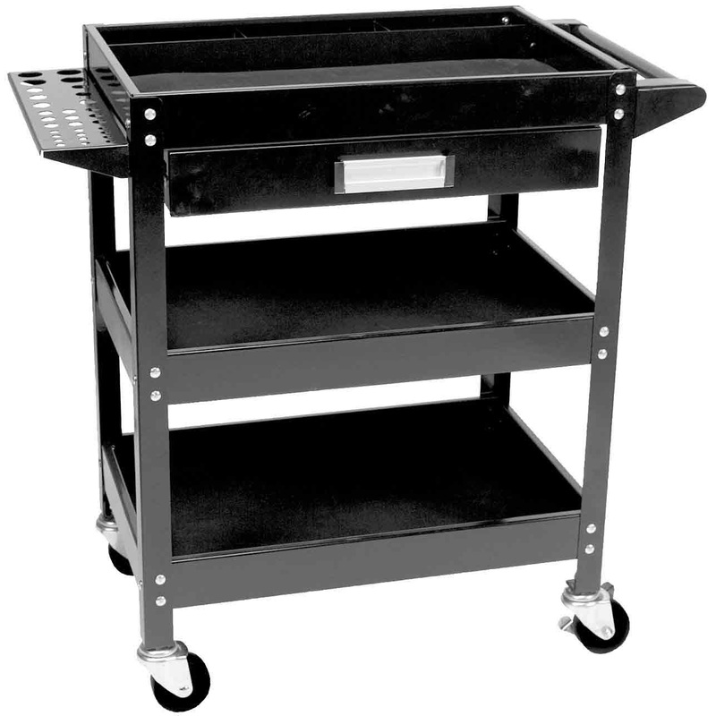 3 SHELF UTILITY CART W/DRAWER (FOB)