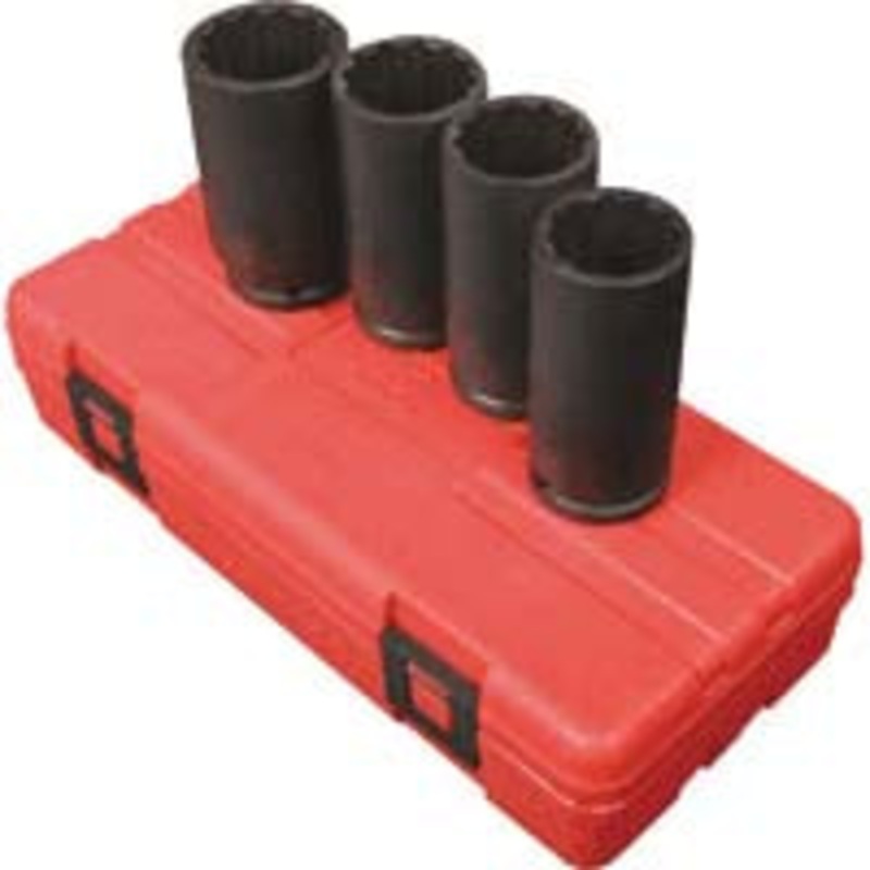 4 PC DEEP SPINDLE NUT SOCKET SET