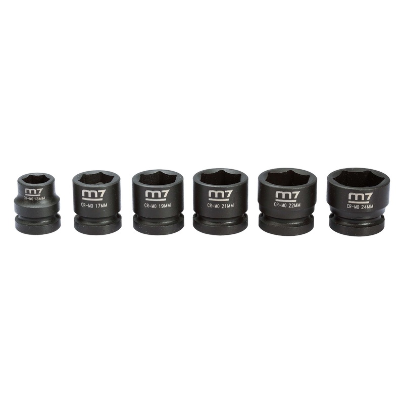 6PC 1/2" DR 6PT MINI IMPACT SKT SET