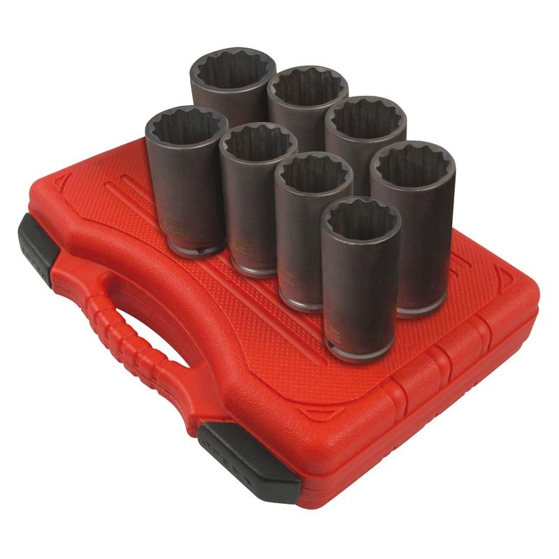 8PC. 12 PT METRIC SPINDLE NUT SKT SET