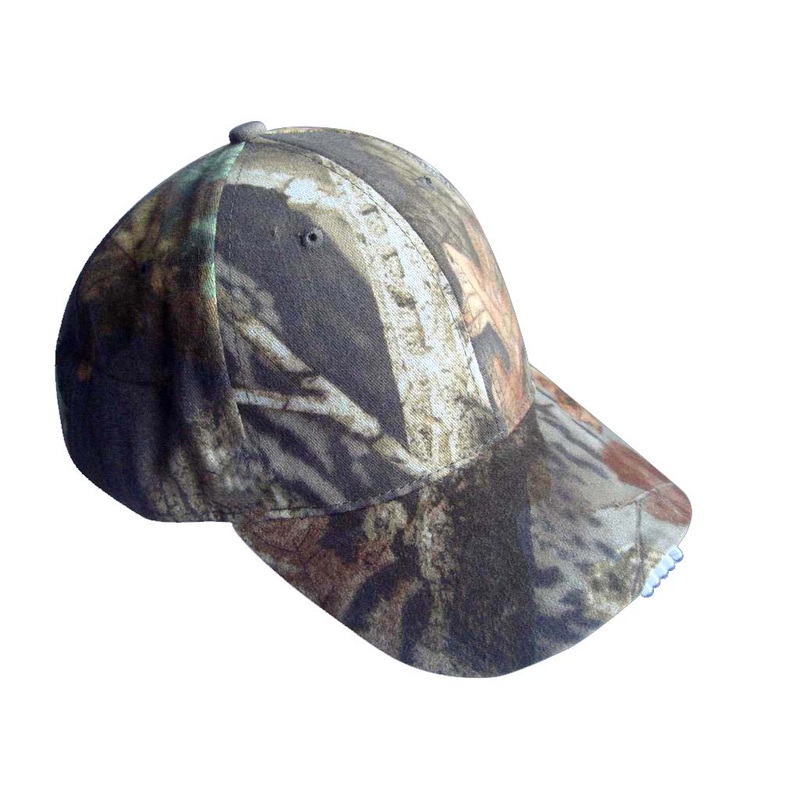 5 LED Camo Baseball Cap - 2 x CR2032