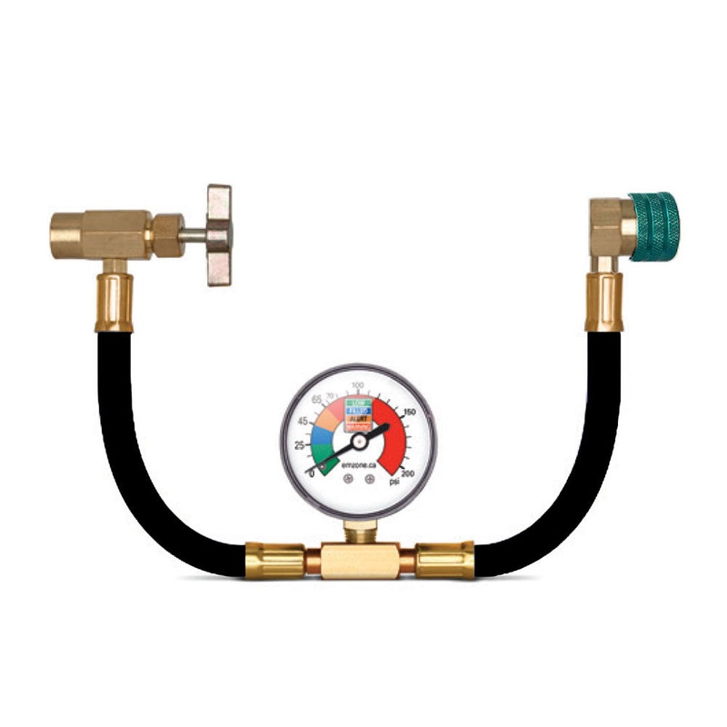 1234yf A/C Recharge Hose w Gauge (Black) Bulk EM-45753