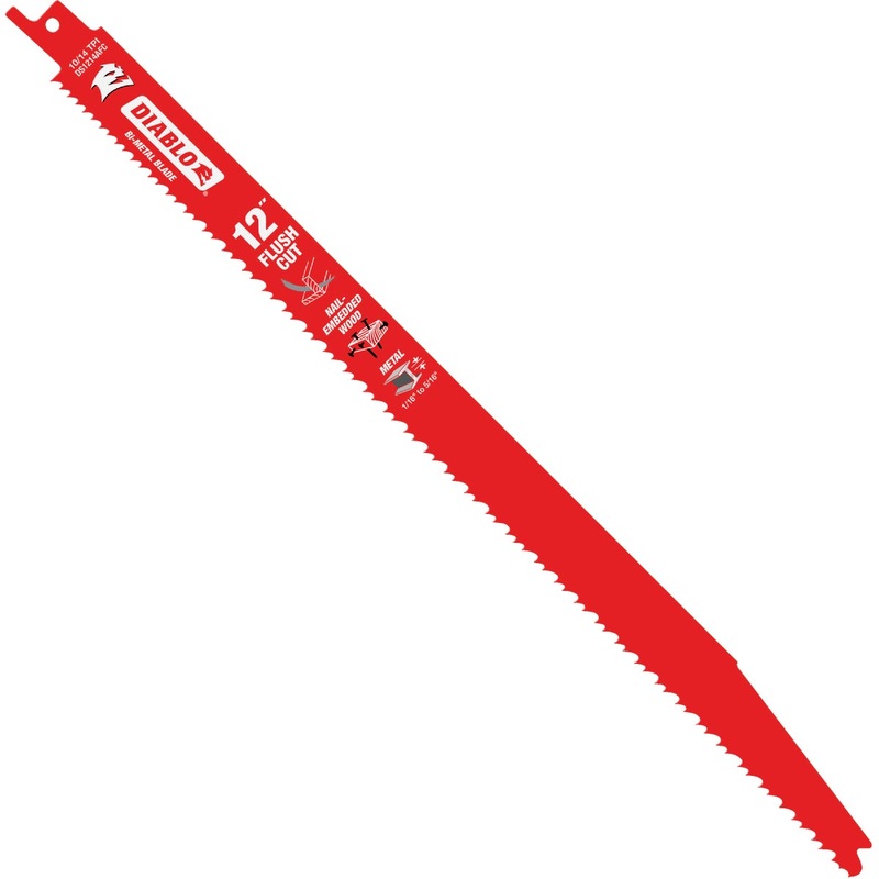 Diablo 12 In. 10/14 TPI Bi-Metal Flush Cut Reciprocating Saw Blade (2-Pack)