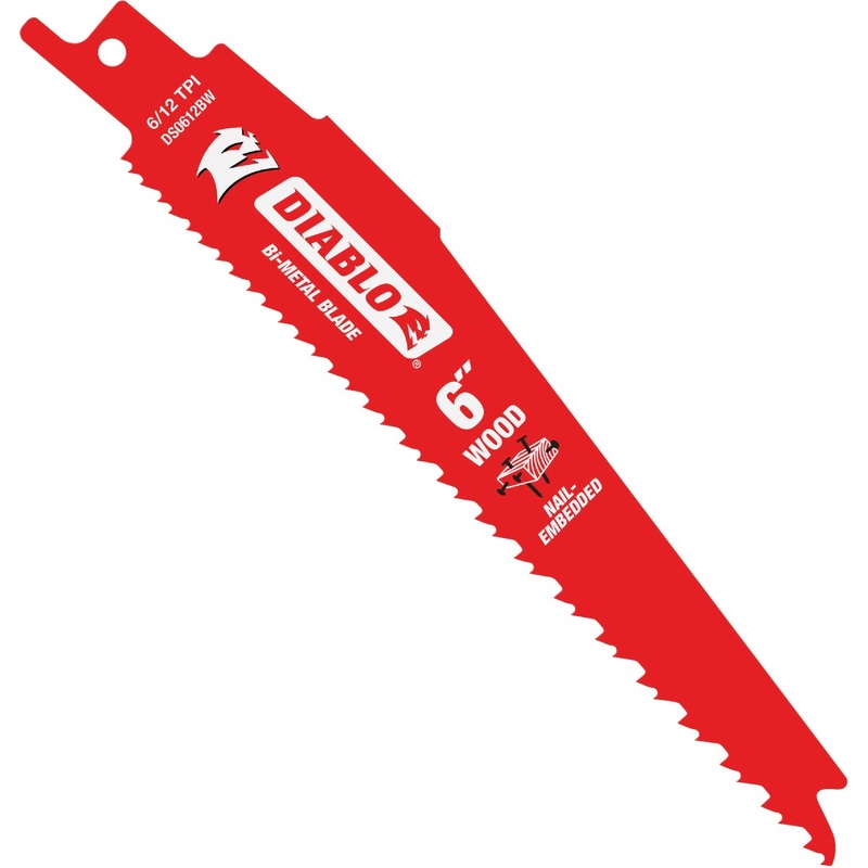 Diablo Demo Demon 6 In. 6/12 TPI Bi-Metal Nail-Embedded Wood Reciprocating Saw Blade (5-Pack)