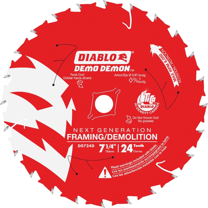 Diablo Demo Demon 7-1/4 In. 24-Tooth Framing/Demolition Circular Saw Blade