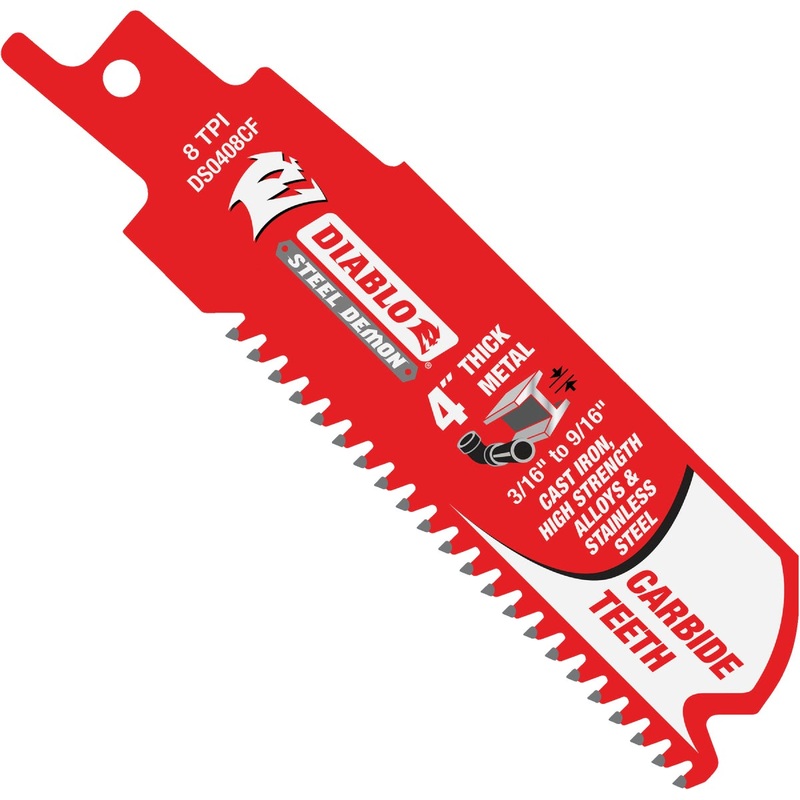 Diablo Steel Demon 4 In. 8 TPI Carbide Thick Metal Reciprocating Saw Blade (3-Pack)