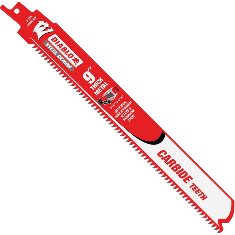 Diablo Steel Demon 9 In. 8 TPI Carbide Thick Metal Reciprocating Saw Blade (3-Pack)