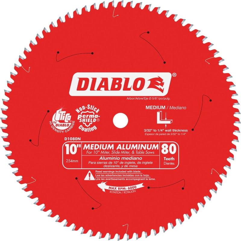 Diablo 10 In. 80-Tooth Aluminum Circular Saw Blade