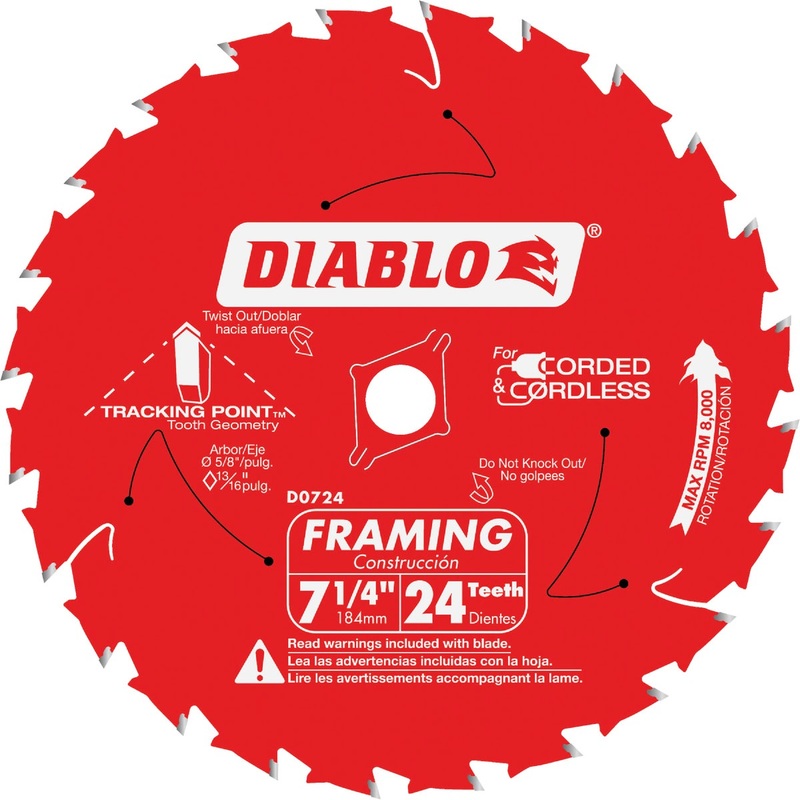 Diablo 7-1/4 In. 24-Tooth Framing Circular Saw Blade (3-Pack)