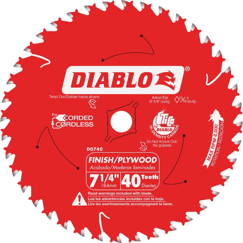 Diablo 7-1/4 In. 40-Tooth Finish Circular Saw Blade