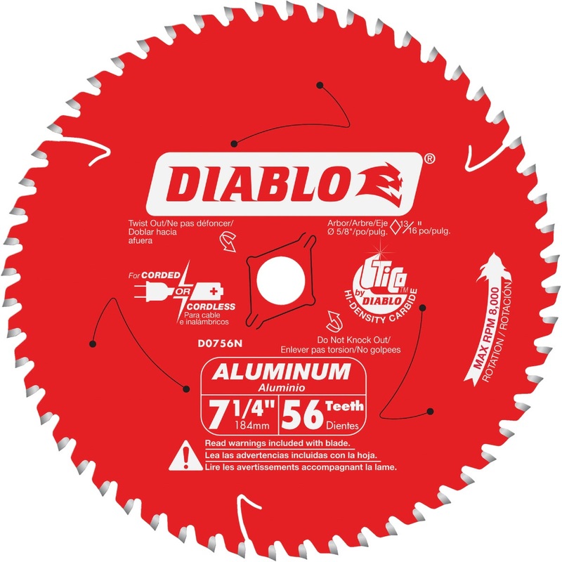 Diablo 7-1/4 In. 56-Tooth Aluminum Circular Saw Blade