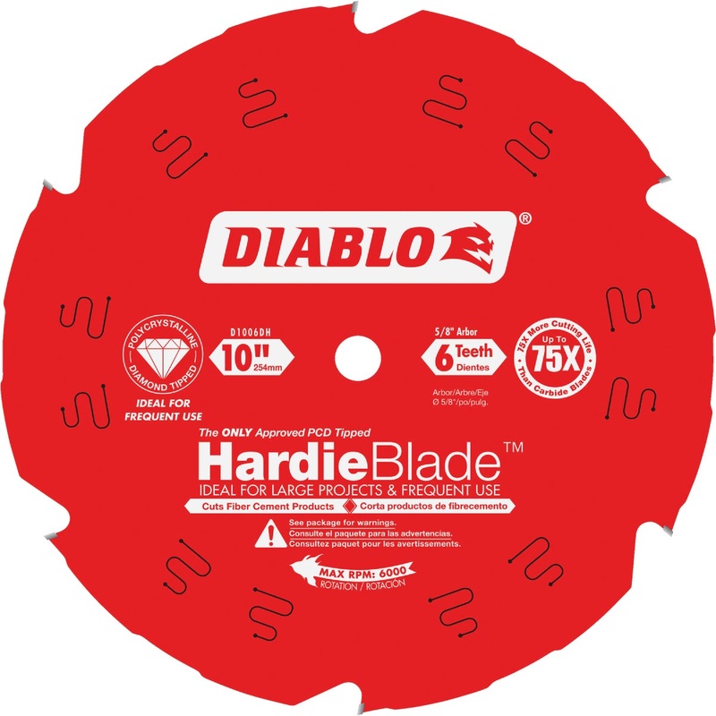 Diablo HardieBlade 10 In. 6-Tooth PCD Fiber Cement Circular Saw Blade