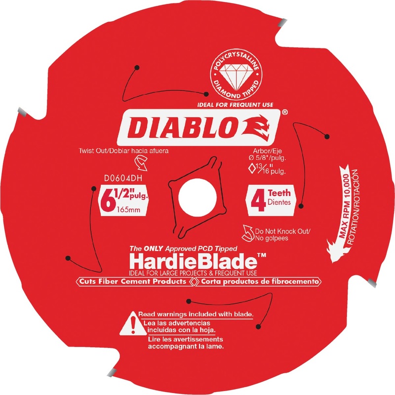Diablo HardieBlade 6-1/2 In. 4-Tooth PCD Fiber Cement Circular Saw Blade