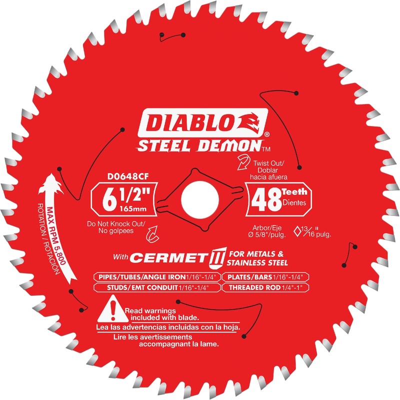 Diablo Steel Demon 6-1/2 In. 48-Tooth Cermett II Metal Circular Saw Blade, Bulk