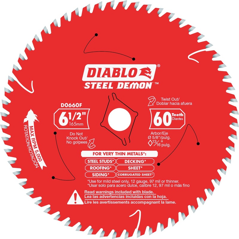 Diablo Steel Demon 6-1/2 in. 60-Tooth Thin Metal Circular Saw Blade