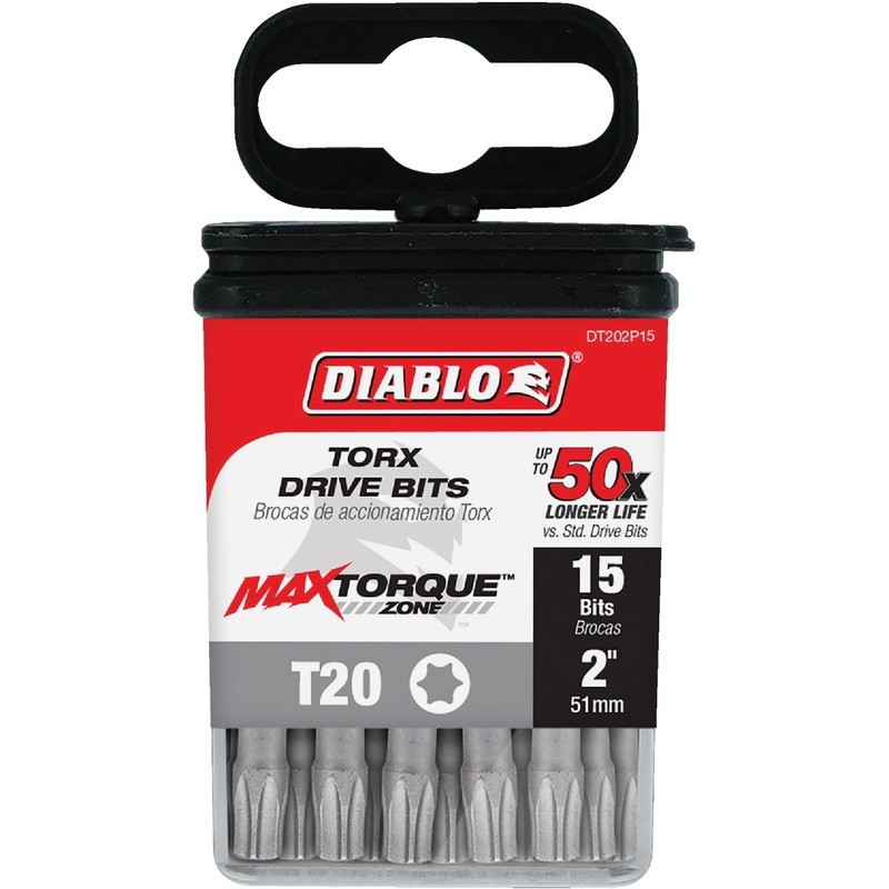 Diablo T20 TORX 2 In. Power Impact Screwdriver Bit (15-Pack)