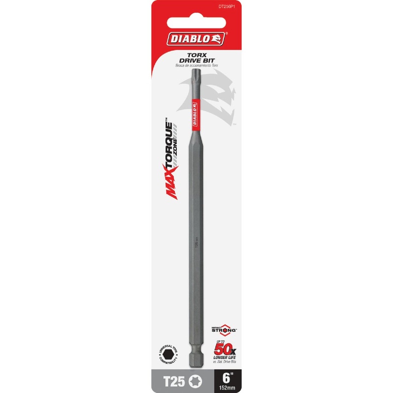 Diablo T25 TORX 6 In. Power Impact Screwdriver Bit